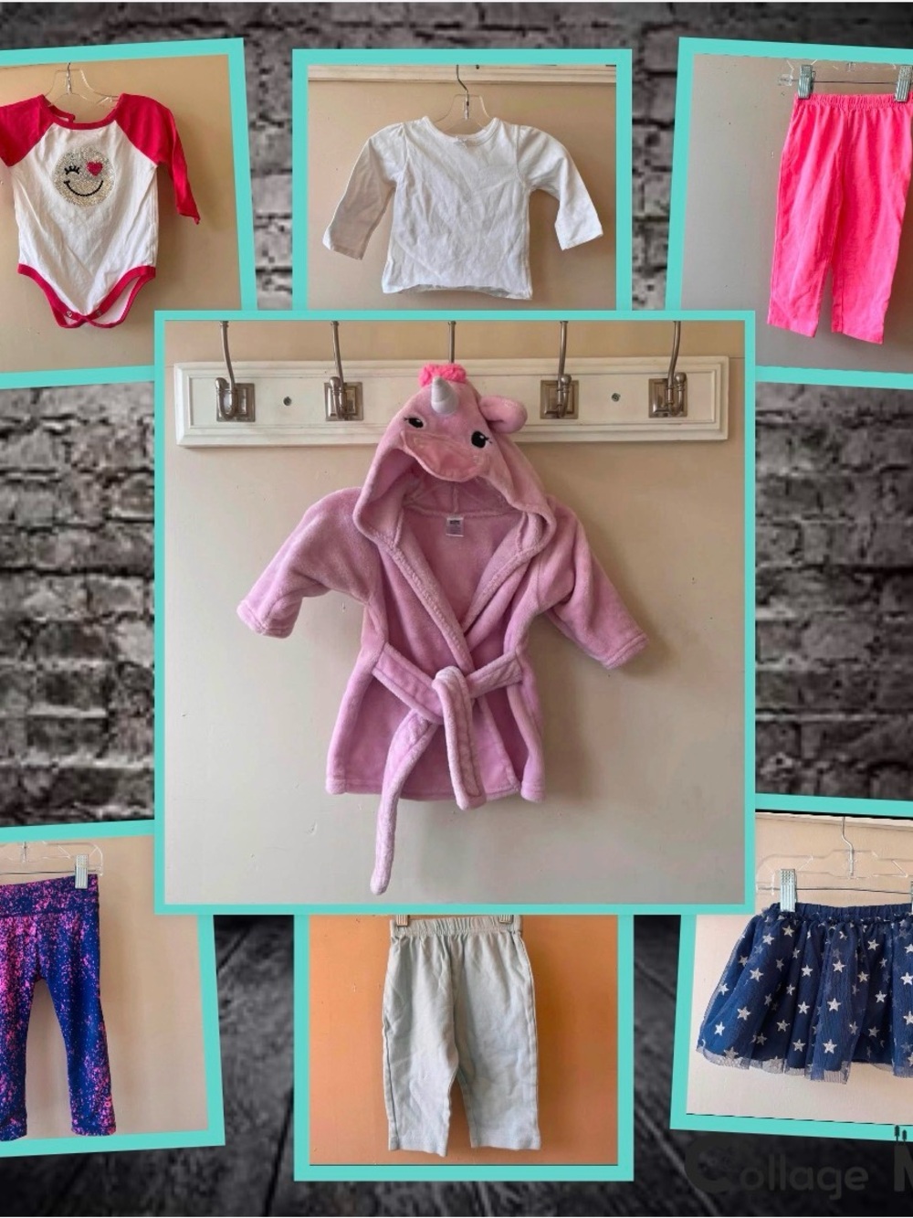 Baby Girl Clothing Bundle - Robe, Bodysuit, Pants, and Skirt 6-9M